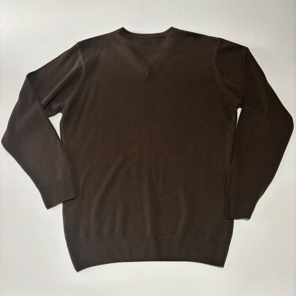 Carino Brown and Red V-Neck Argyle Sweater - Cashmere Microacrylic - Picture 6 of 6